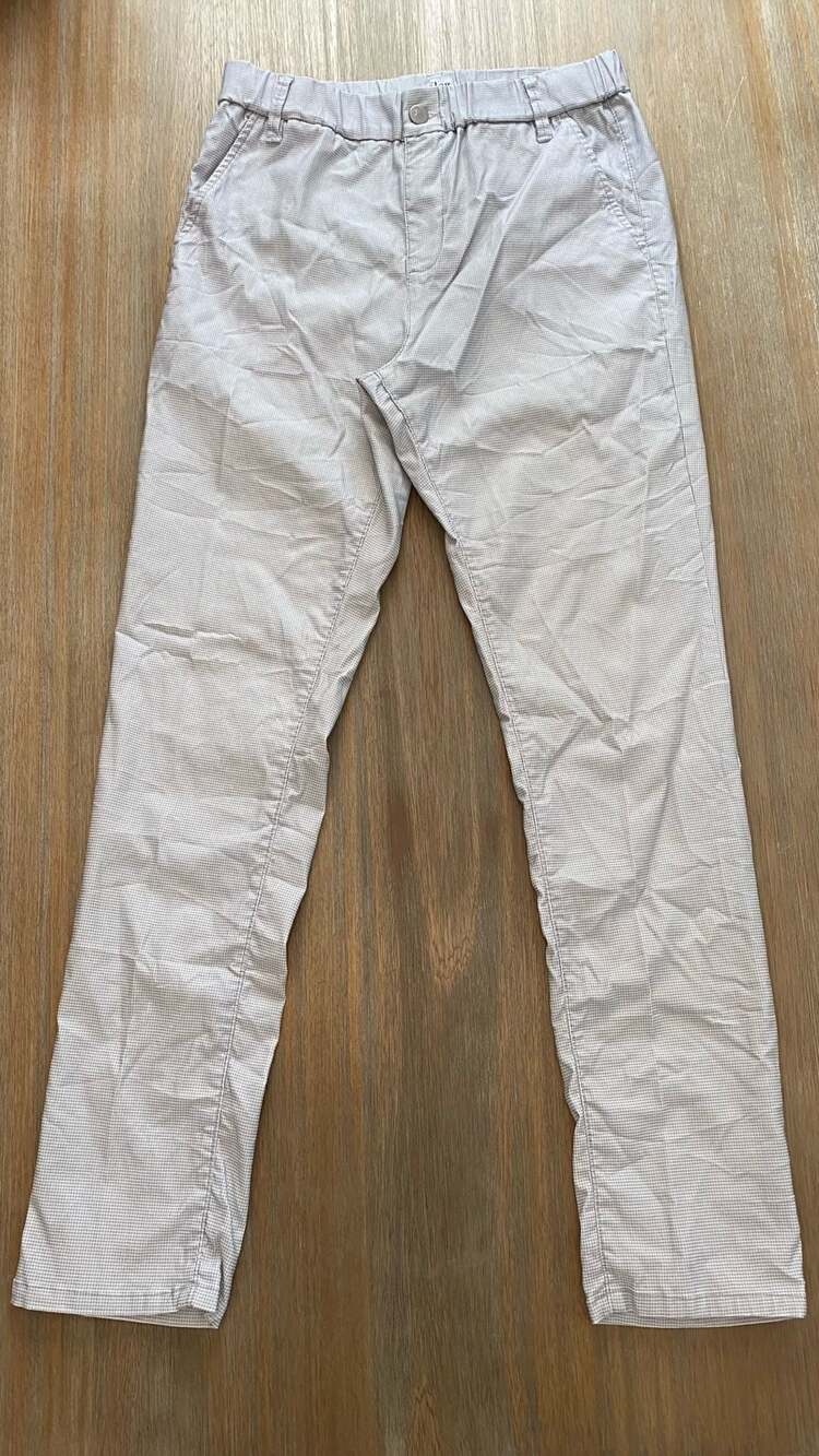 Flog Grey and White Checkered Casual Pants 29 Business Comfort